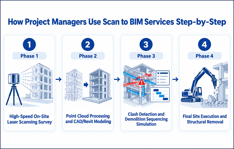 How Project Managers Use Scan to BIM Services Step-by-Step